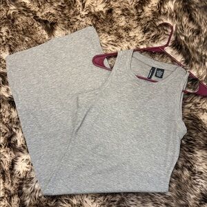 Gray Body Con Ribbed Dress